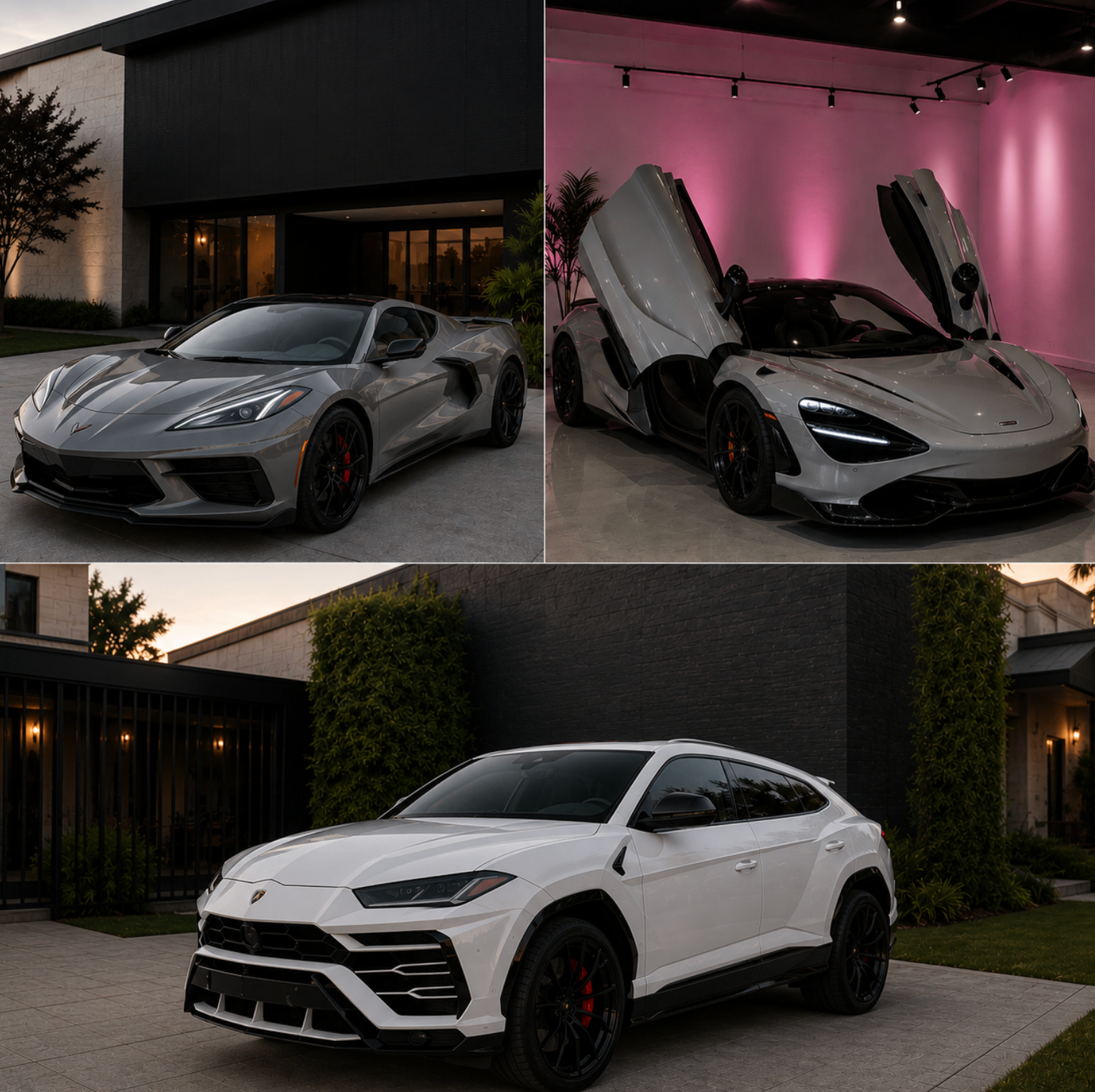 Supercar lineup at POP House