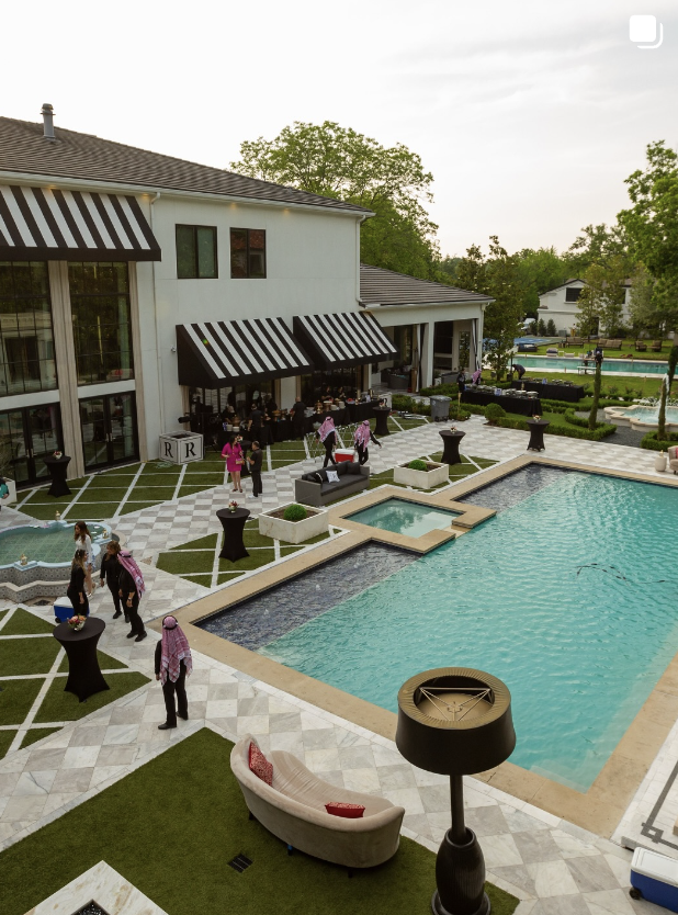 Pool event with guests